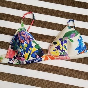 XL cream floral Triangl bikini top, NWT